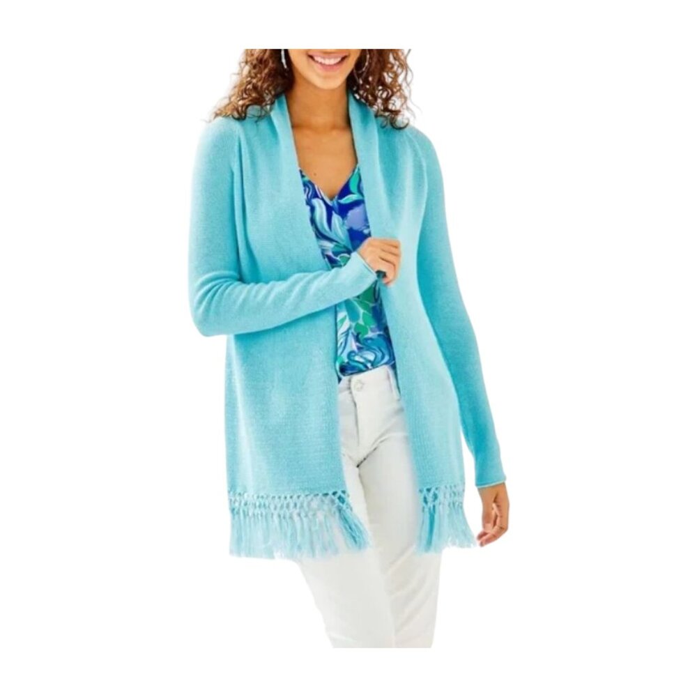 NWT Lilly Pulitzer Blue Ibiza Tatum Cardigan. Size Medium